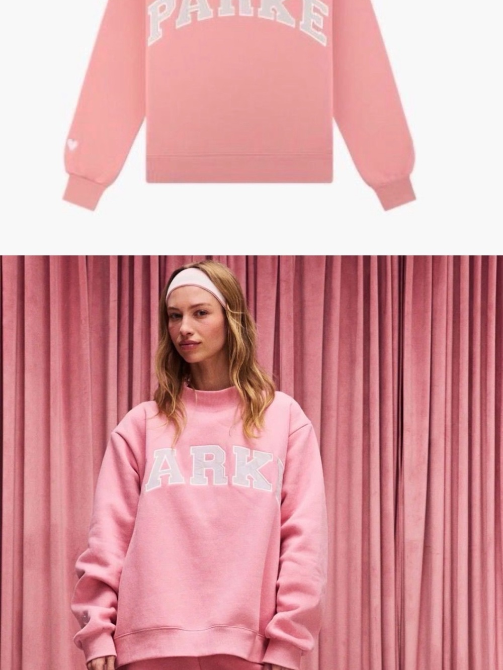 PARKE NWT Valentine’s Day, varsity‎ mock neck sweatshirt SOLDOUT online sm/Lg